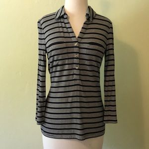 Ann Taylor Black and White Blouse